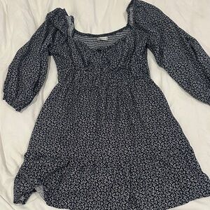 Hollister Blue Floral Long Sleeve Romper